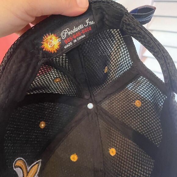 NEW ORLEANS SAINTS | black gold adjustable velcro back hat - Picture 6 of 7